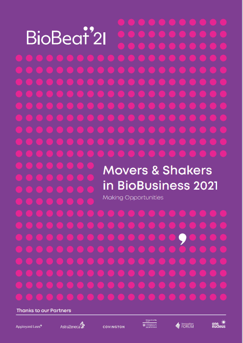 Movers and Shakers in BioBusiness 2021 report front page